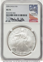 2006 Silver Eagle Mike Castle NGC MS70