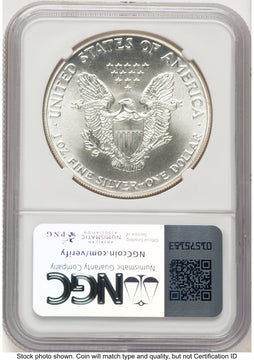 1986-(S) Silver Eagle Early Production Kenneth Bressett Portrait From US Mint Sealed Box NGC MS70