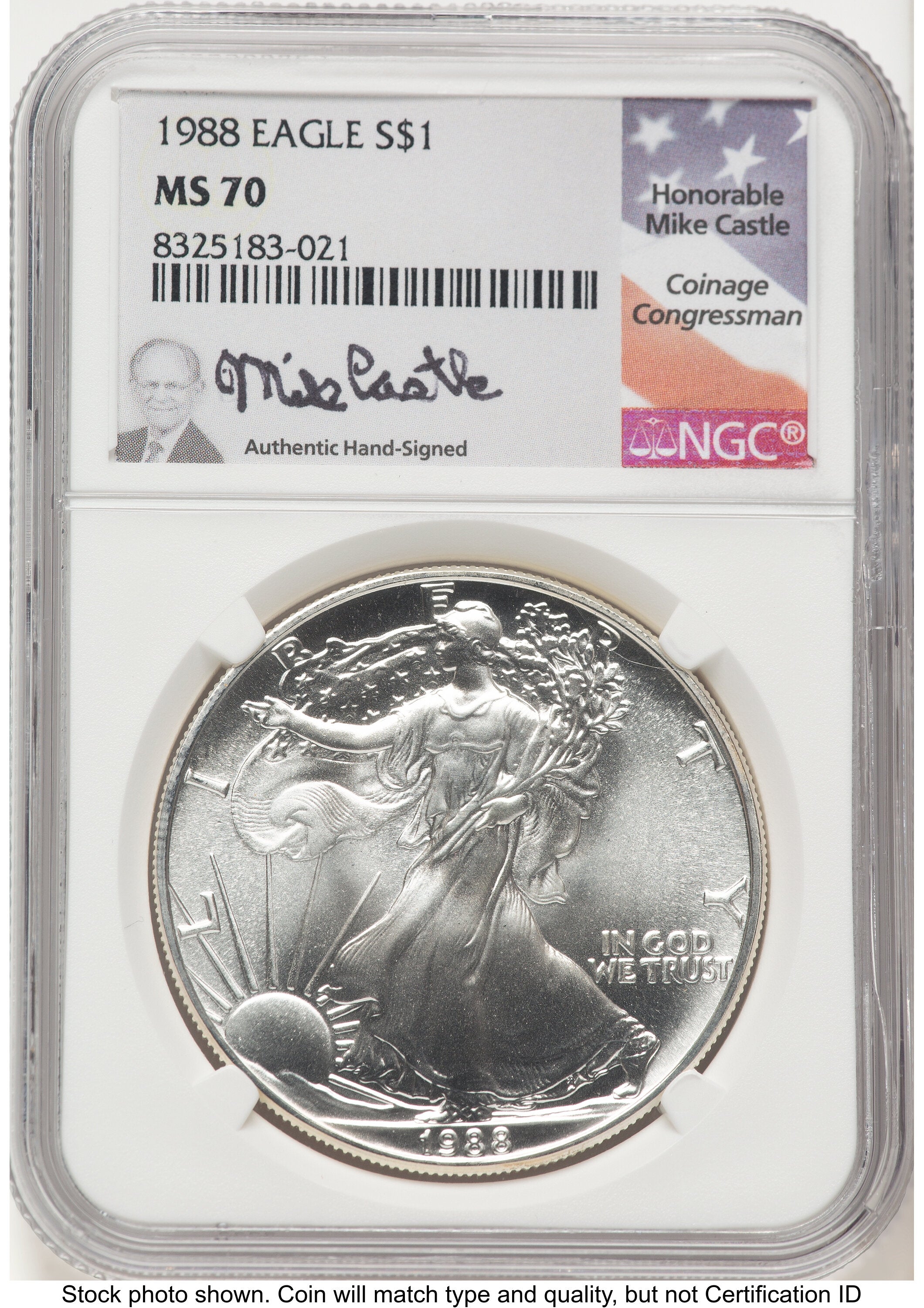 1988 Silver Eagle Mike Castle NGC MS70