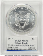 2017 Silver Eagle FS 225th Anniversary PCGS MS70 Ed Moy