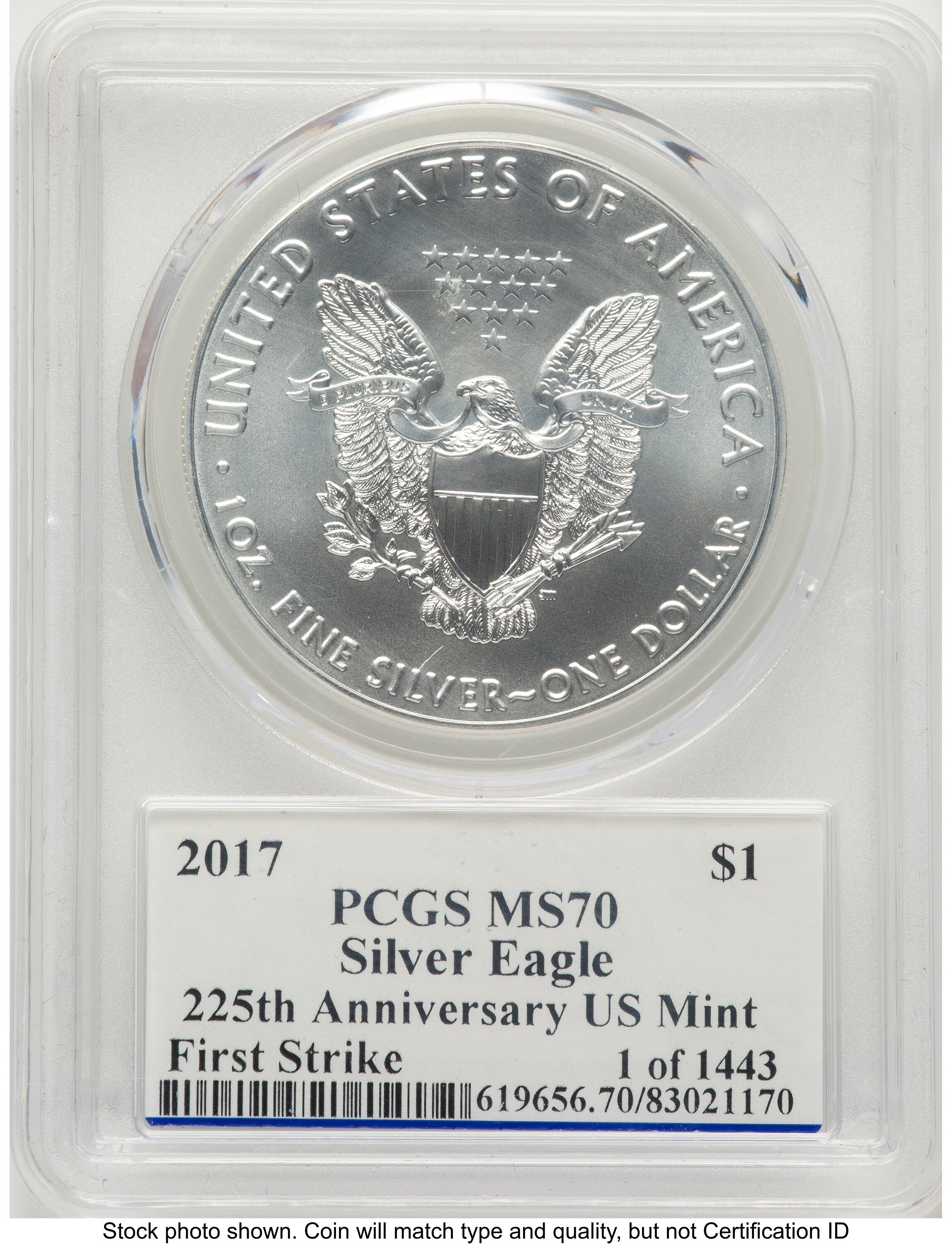 2017 Silver Eagle FS 225th Anniversary PCGS MS70 Ed Moy