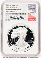2020-W Proof Silver Eagle 1 oz FDI Mike Castle NGC PF70