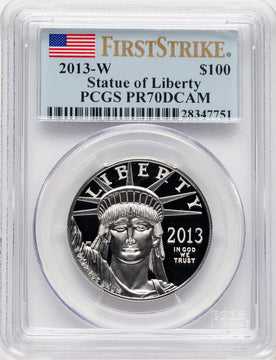 2013-W Proof Platinum Eagle 1 oz FS Flag PCGS PR70DCAM