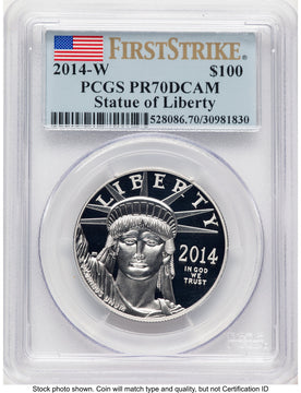 2014-W Proof Platinum Eagle 1 oz FS Flag PCGS PR70 (520203048)