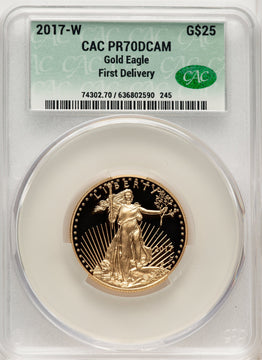 2017-W Gold American Eagle 4-Coin Set First Delivery CACG PR70