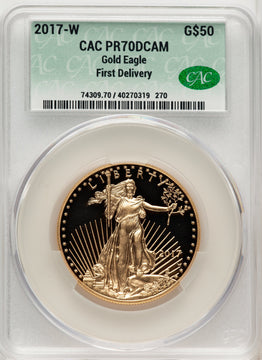 2017-W Gold American Eagle 4-Coin Set First Delivery CACG PR70