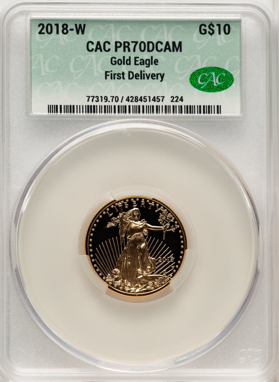 2018-W Gold American Eagle 4-Coin Set First Delivery CACG PR70
