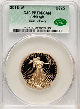 2018-W Gold American Eagle 4-Coin Set First Delivery CACG PR70