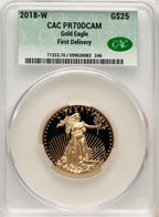 2018-W Gold American Eagle 4-Coin Set First Delivery CACG PR70