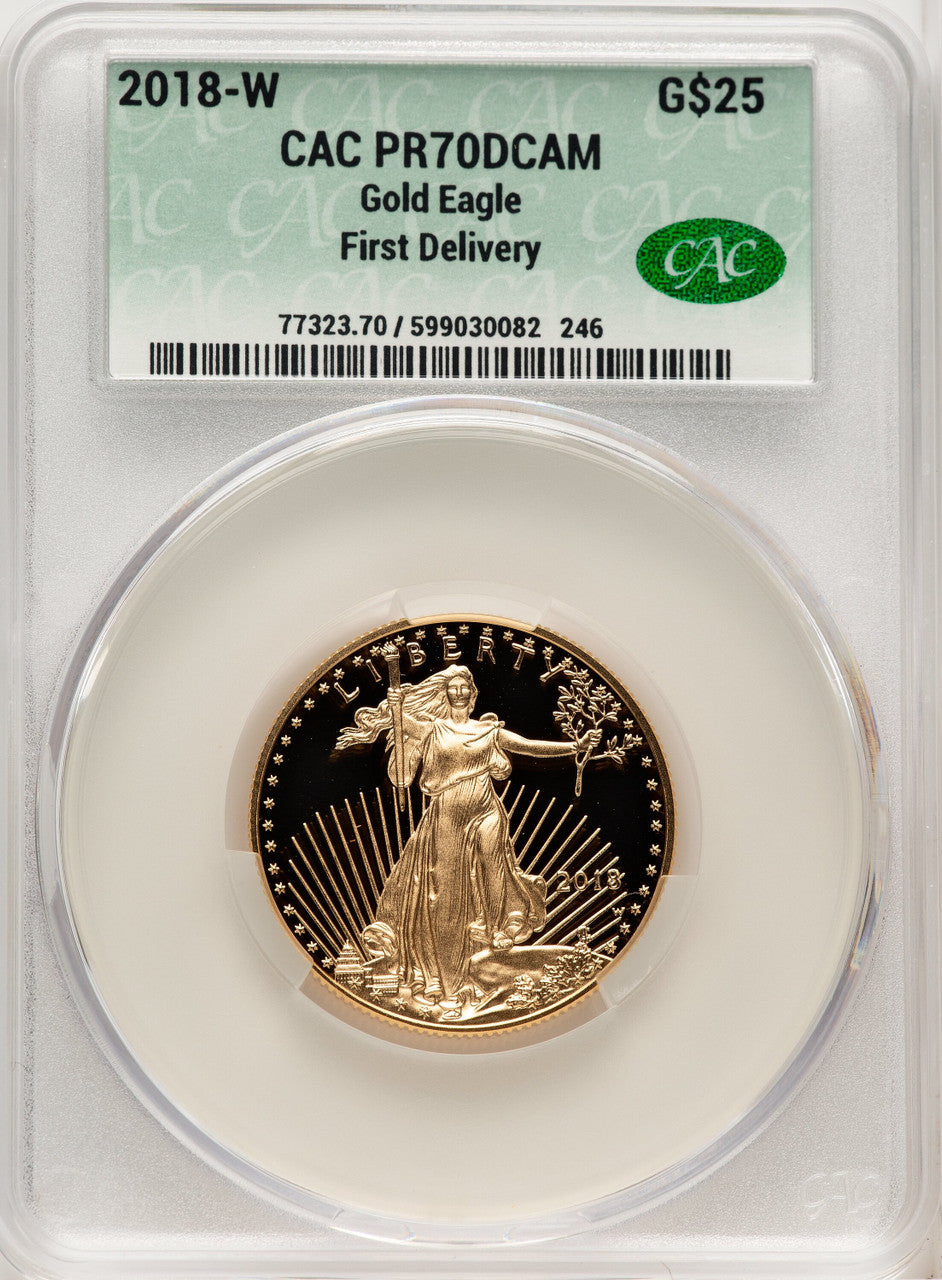 2018-W Gold American Eagle 4-Coin Set First Delivery CACG PR70