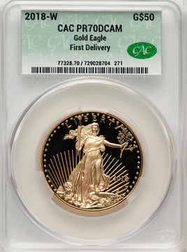 2018-W Gold American Eagle 4-Coin Set First Delivery CACG PR70