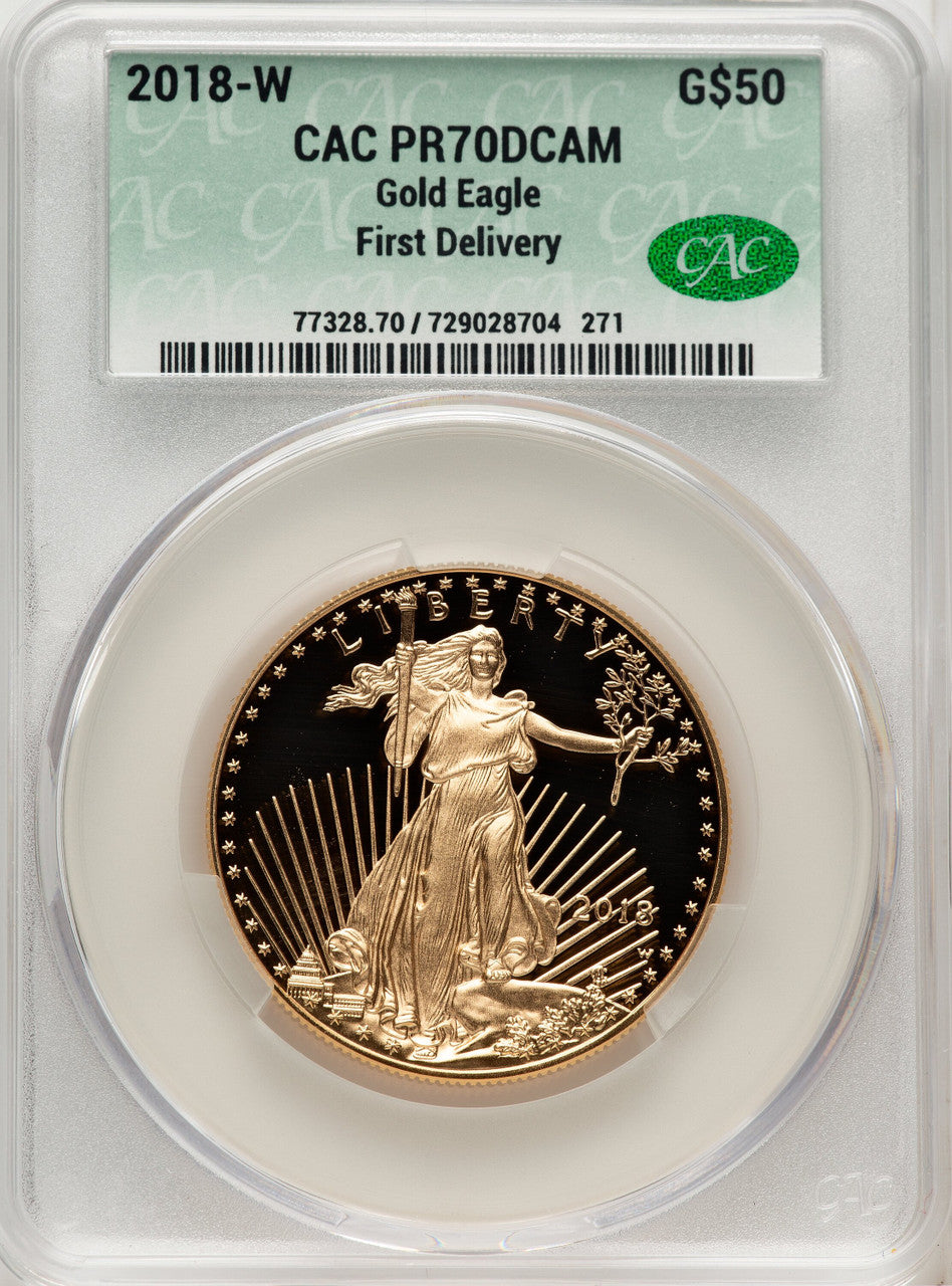 2018-W Gold American Eagle 4-Coin Set First Delivery CACG PR70