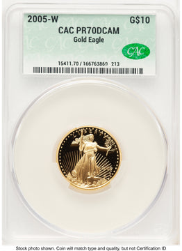 2005-W Proof Gold Eagle 1/4 oz Non Designation CACG PR70