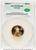 1992-P Proof Gold Eagle 1/4 oz Non Designation CACG PR70