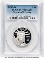 2005-W Proof Platinum Eagle 1/2 oz Blue Gradient PCGS PR70