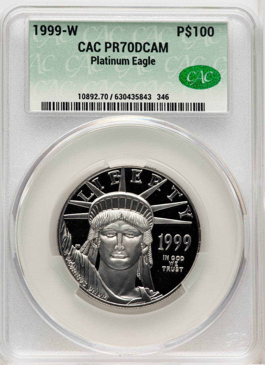 1999-W Proof Platinum Eagle 1 oz Non Designation CACG PR70