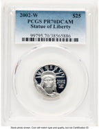 2002-W Proof Platinum Eagle 1/4 oz Blue Gradient PCGS PR70 (520203186)