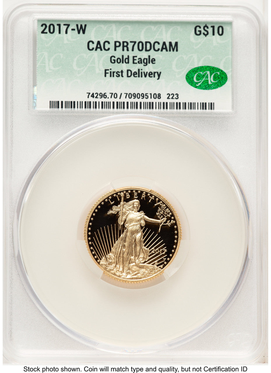 2017-W Proof Gold Eagle 1/4 oz First Delivery CACG PR70