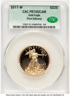 2017-W Proof Gold Eagle 1/2 oz First Delivery CACG PR70