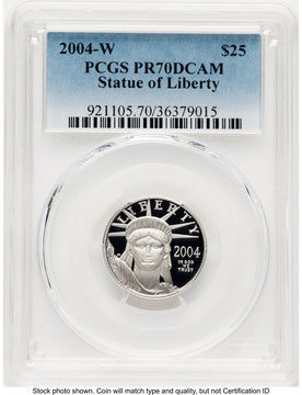 2004-W Proof Platinum Eagle 1/4 oz Blue Gradient PCGS PR70