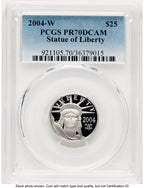 2004-W Proof Platinum Eagle 1/4 oz Blue Gradient PCGS PR70