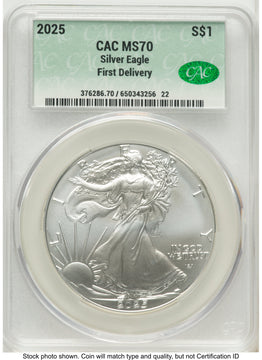 2025 Silver Eagle First Delivery CACG MS70