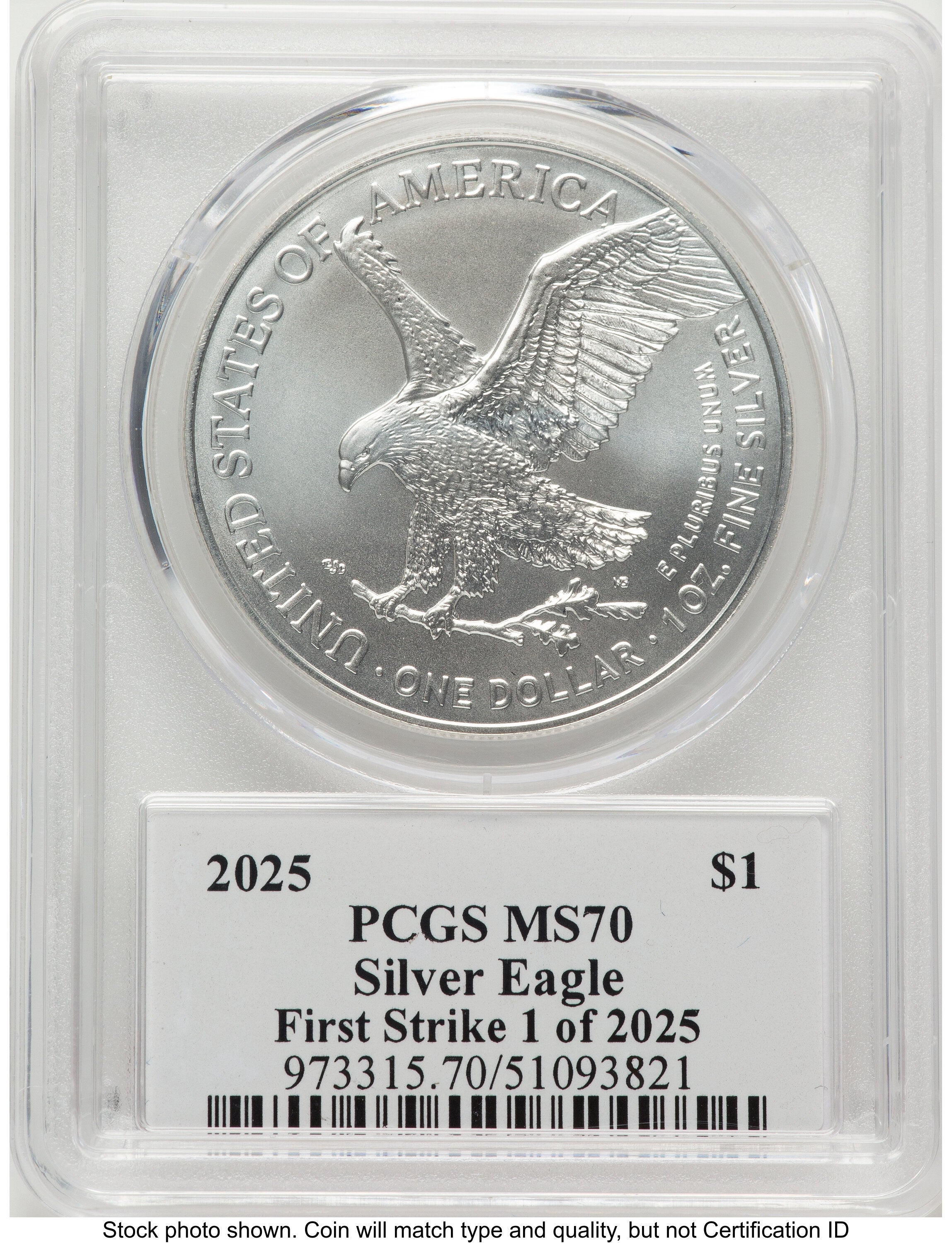2025 Silver Eagle FS John Dannreuther 1 of 2025 PCGS MS70