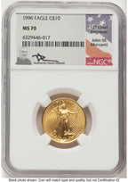 1996 Gold Eagle 1/4 oz John NGC MS70 Mercanti