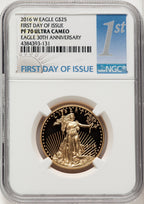 2016-W Gold American Eagle 4-Coin Set FDI NGC PF70