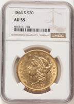 1864-S $20 Liberty Double Eagle NGC AU55 (520642017)