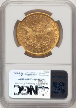 1870-S $20 Liberty Double Eagle NGC AU55