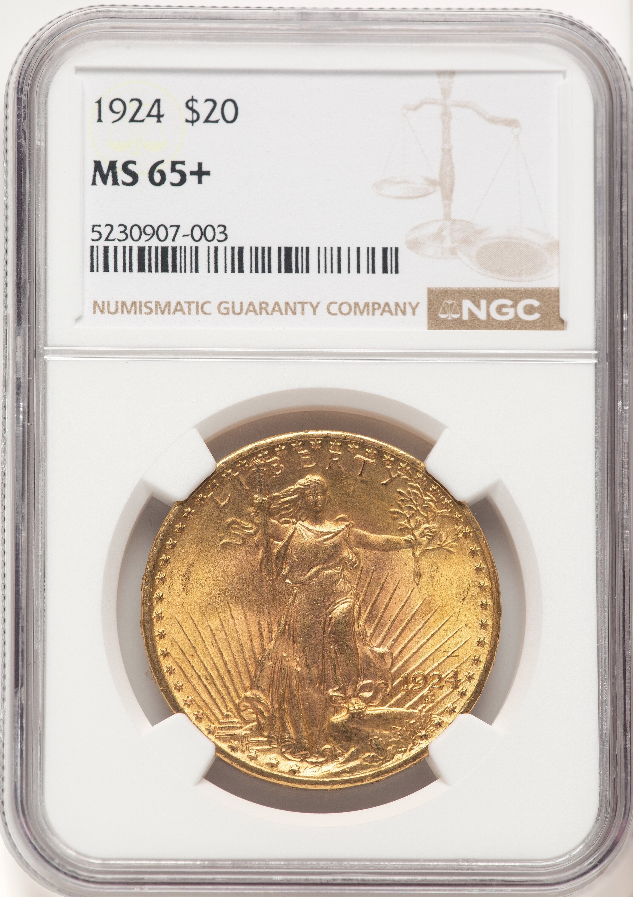 1924 $20 Saint Saint-Gaudens Double Eagle NGC MS65