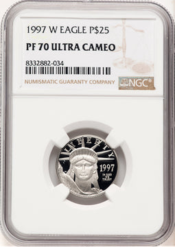1997-W Proof Platinum Eagle 1/4 oz Brown Label NGC PF70