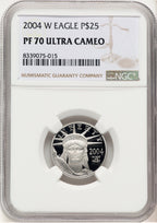 2004-W Proof Platinum Eagle 1/4 oz Brown Label NGC PF70
