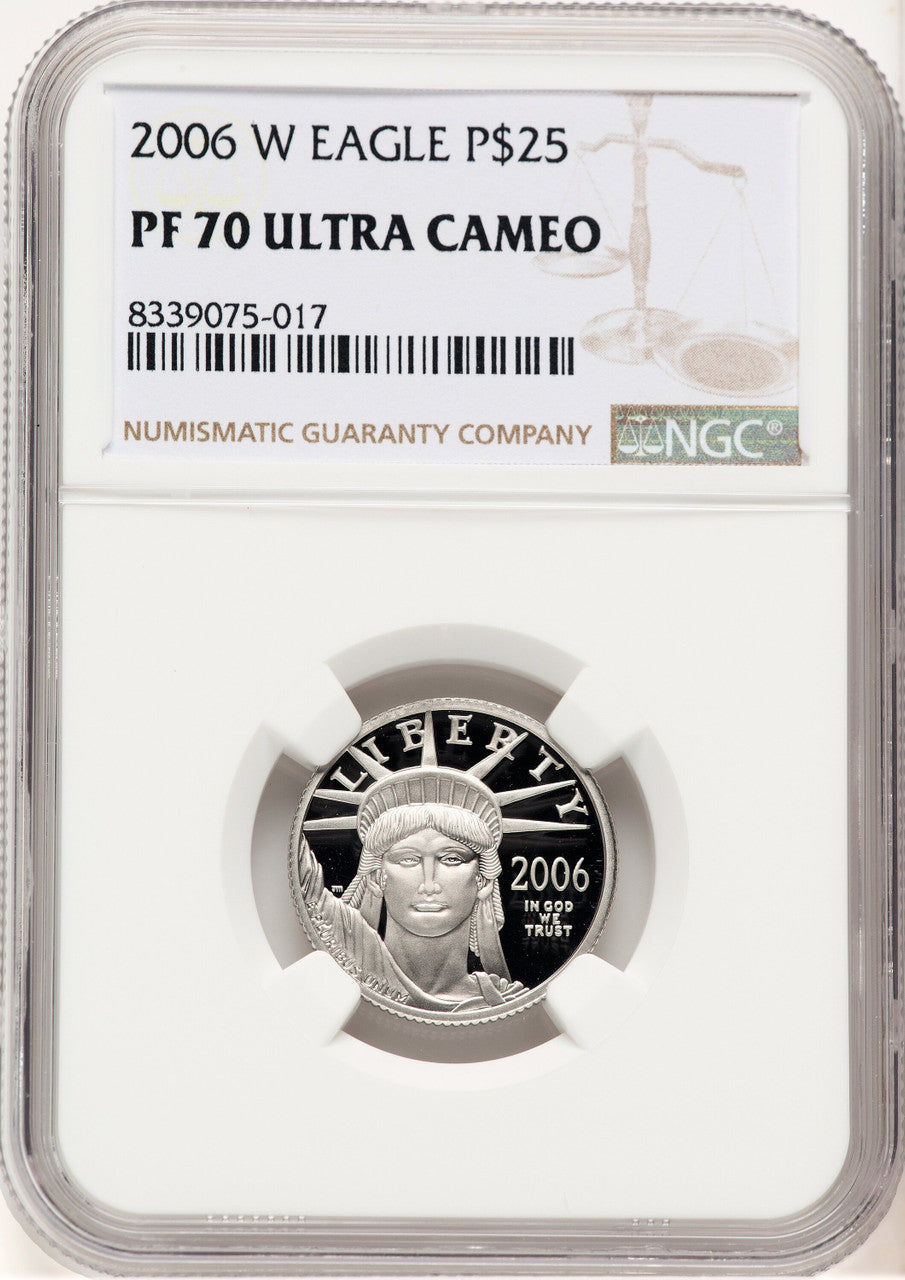 2006-W Proof Platinum Eagle 1/4 oz Brown Label NGC PF70