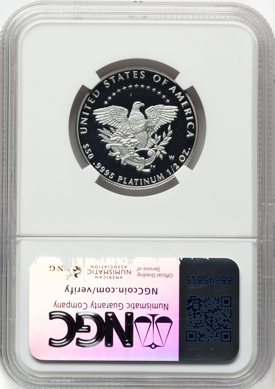 2005-W Proof Platinum Eagle 1/2 oz Brown Label NGC PF70