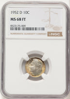1952-D 10C FT Roosevelt Dime NGC MS68