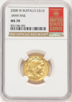 2008-W Burnished Gold Buffalo 1/4 oz Red Book NGC MS70