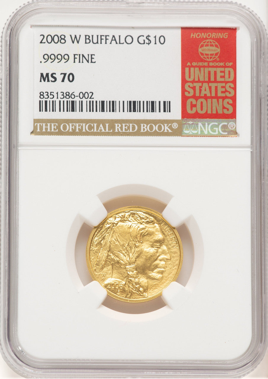 2008-W Burnished Gold Buffalo 1/4 oz Red Book NGC MS70