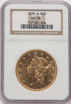 1870-S $20 Liberty Double Eagle NGC AU58 (520884029)