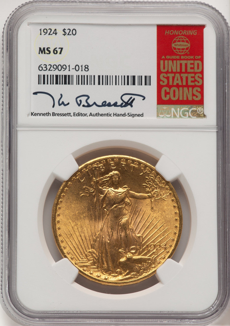 1924 $20 Saint Saint-Gaudens Double Eagle NGC MS67 (520916002)