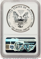 2019-S Enhanced Reverse Proof Silver Eagle 1 oz ER Trolley Label NGC PF70
