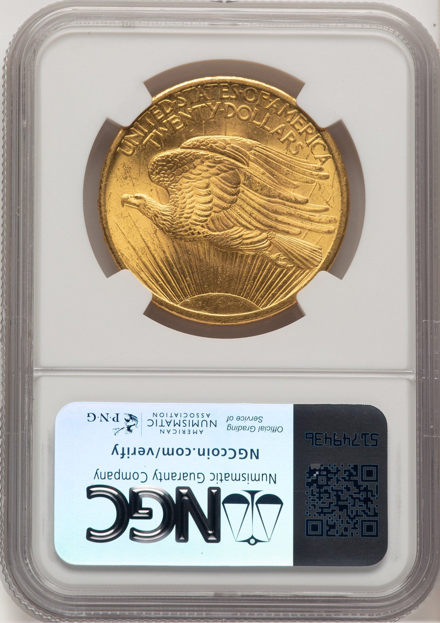 1907 $20 Saint Saint-Gaudens Double Eagle NGC MS65+