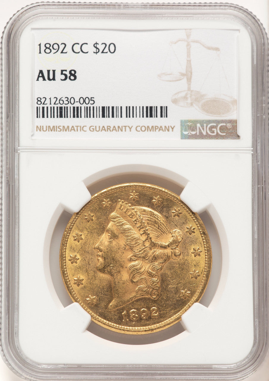 1892-CC $20 Liberty Double Eagle NGC AU58 (520939026)