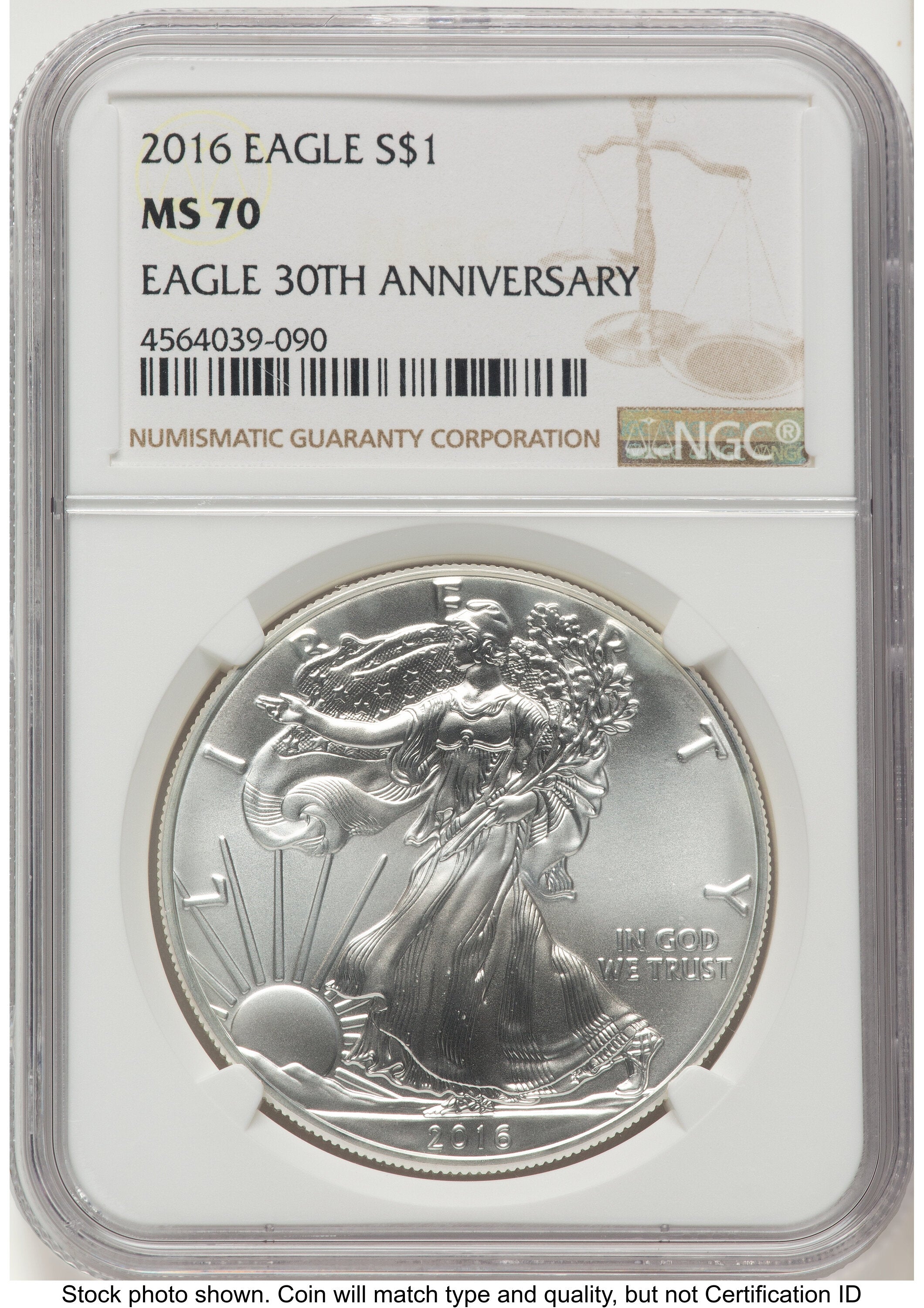 2016 Silver Eagle Brown Label NGC MS70