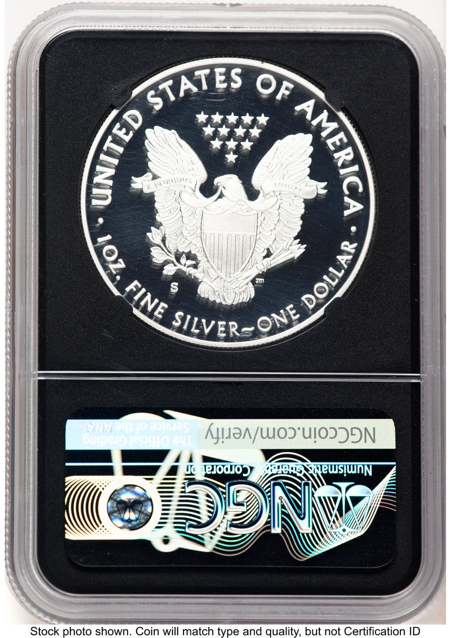 2020-S Proof Silver Eagle 1 oz FDI NGC PF70 Ed Moy