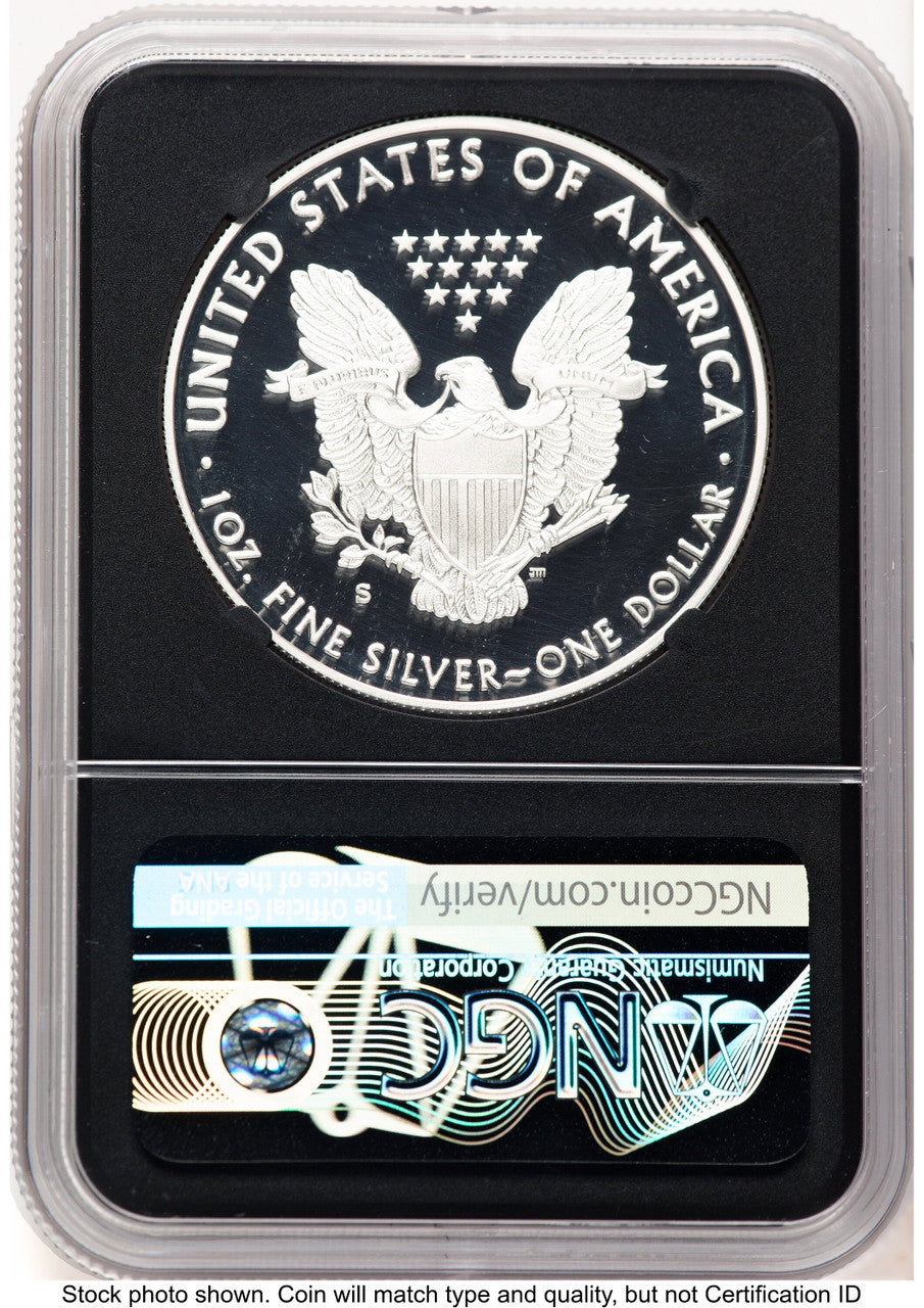 2020-S Proof Silver Eagle 1 oz FDI Elizabeth Jones NGC PF70