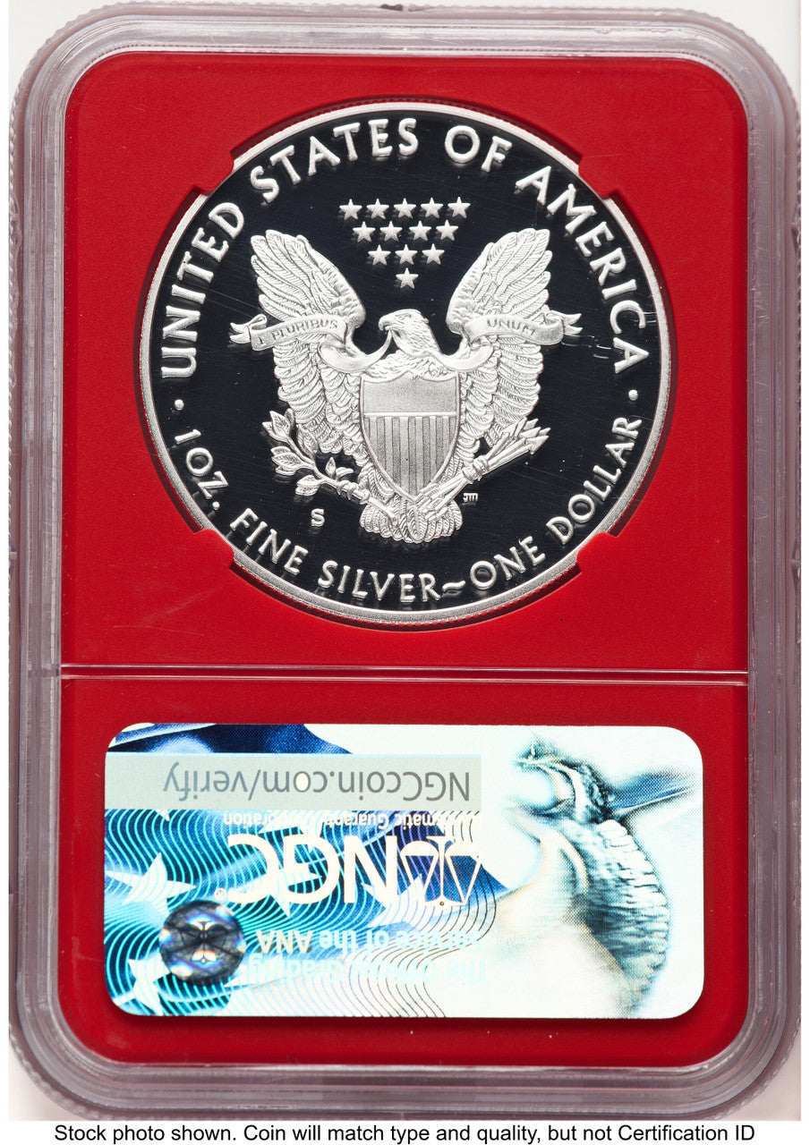 2017-S Proof Silver Eagle Congratulations Set 1 oz ER San Francisco Bridge Label Red Core NGC PF70