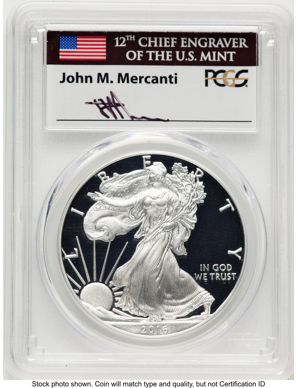 2016-W Proof Silver Eagle 1 oz FDI John Washington PCGS PR70 Mercanti