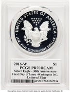 2016-W Proof Silver Eagle 1 oz FDI John Washington PCGS PR70 Mercanti